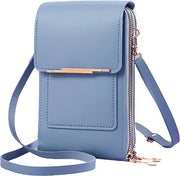 Borsa da crossbody in pelle PU leggera per donne - Blu