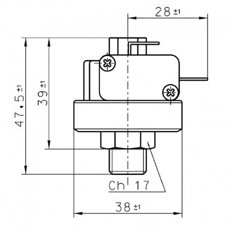 Pressostato acqua regolabile 2 - 6 bar XP110   1/8" GAS