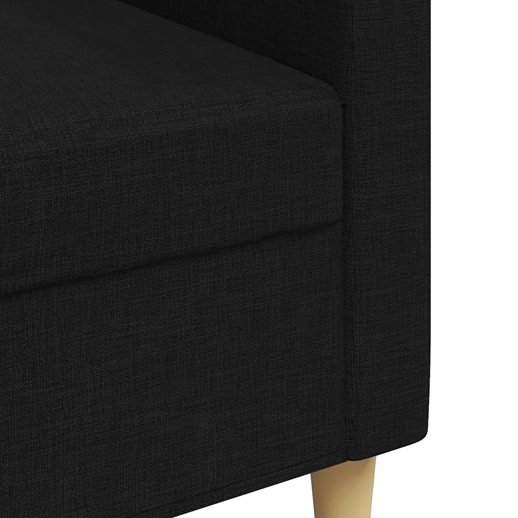 Divano a 3 Posti-Sofa 3 Posti Nero 210 cm in Tessuto