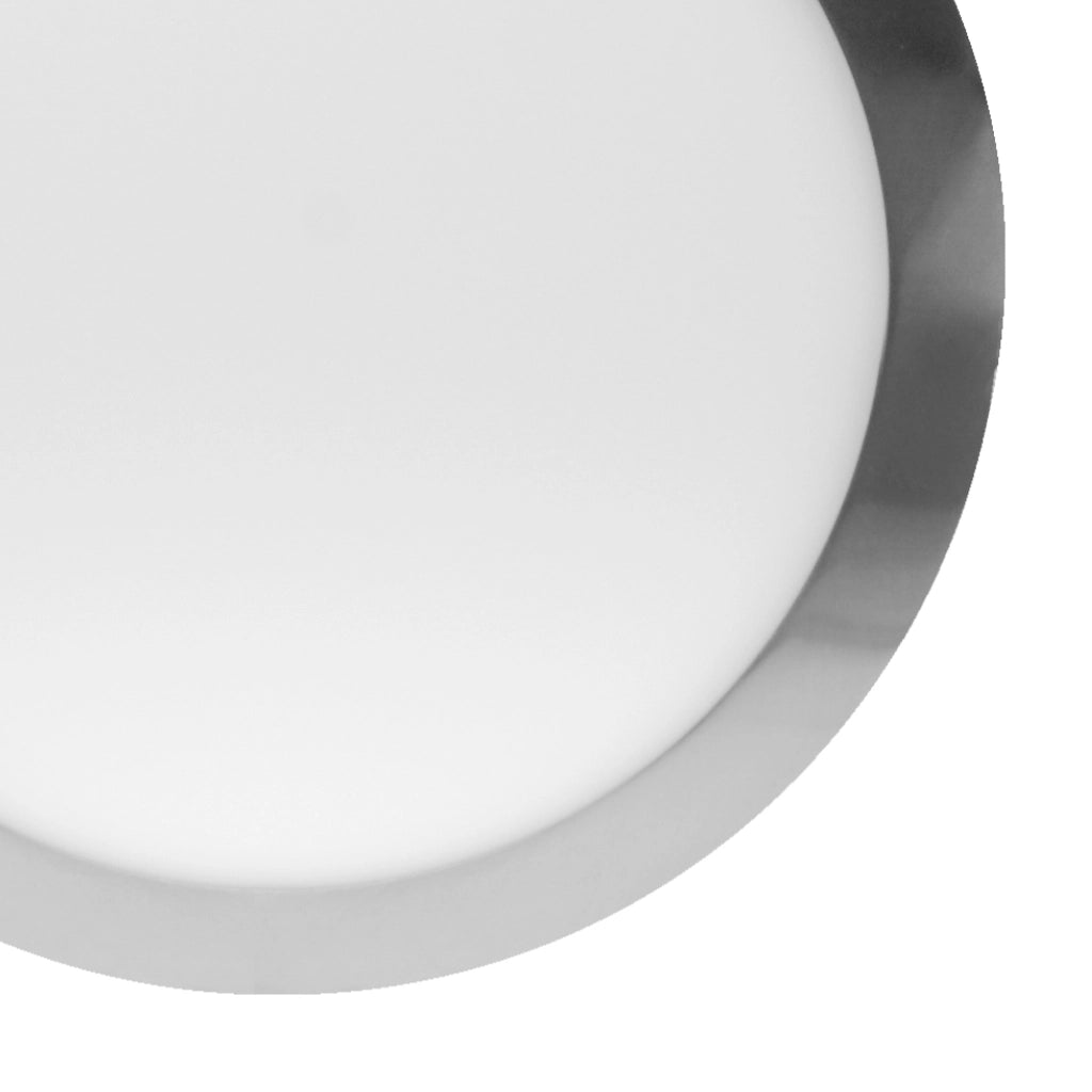 Pannello led slim da incasso cornice silver tondo 24w 3000K luce calda