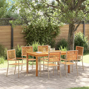 Set da Pranzo per Giardino 7 pcs Beige Legno di Acacia Massello