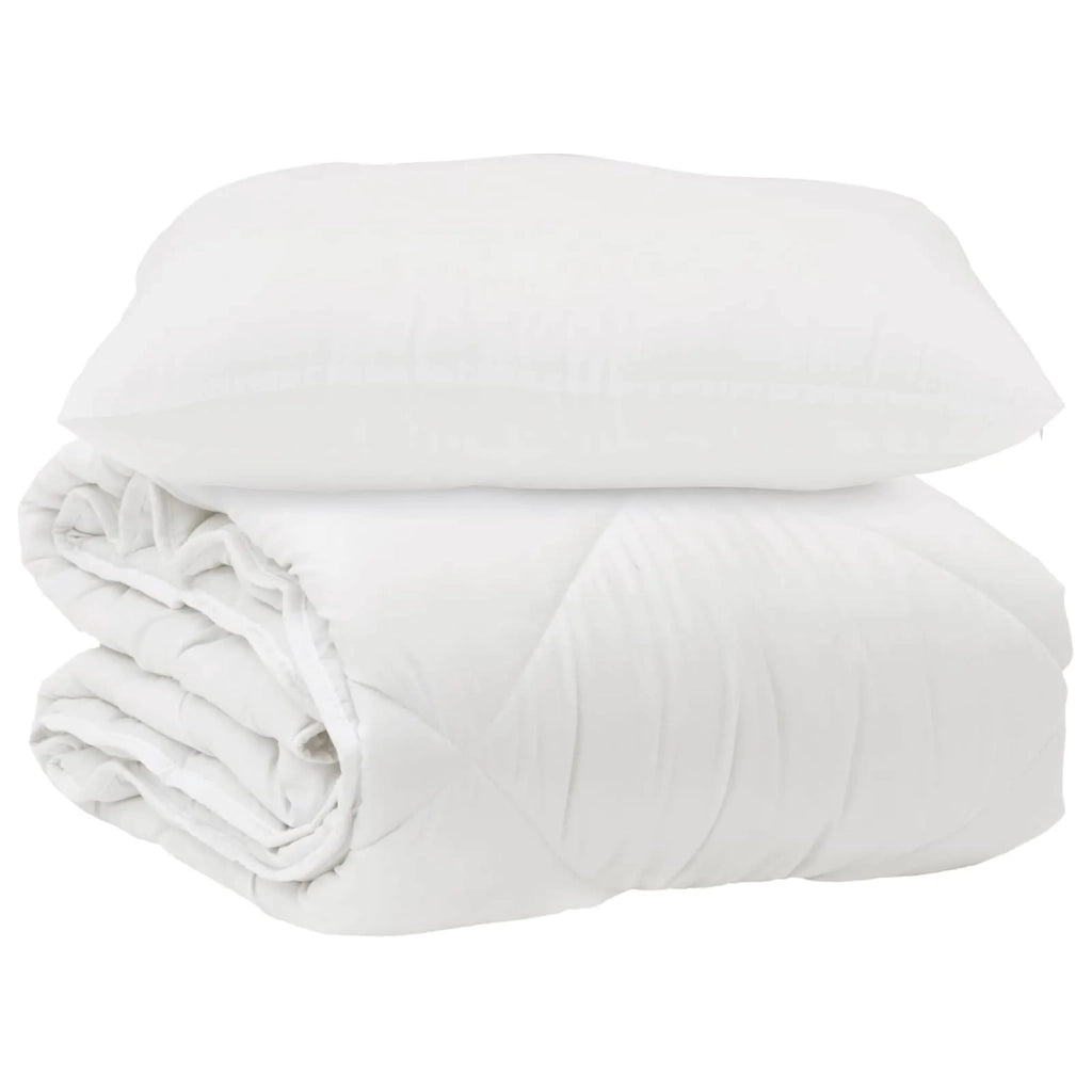 Piumone | Duvet con cuscino 2 pz Bianco Microfibra