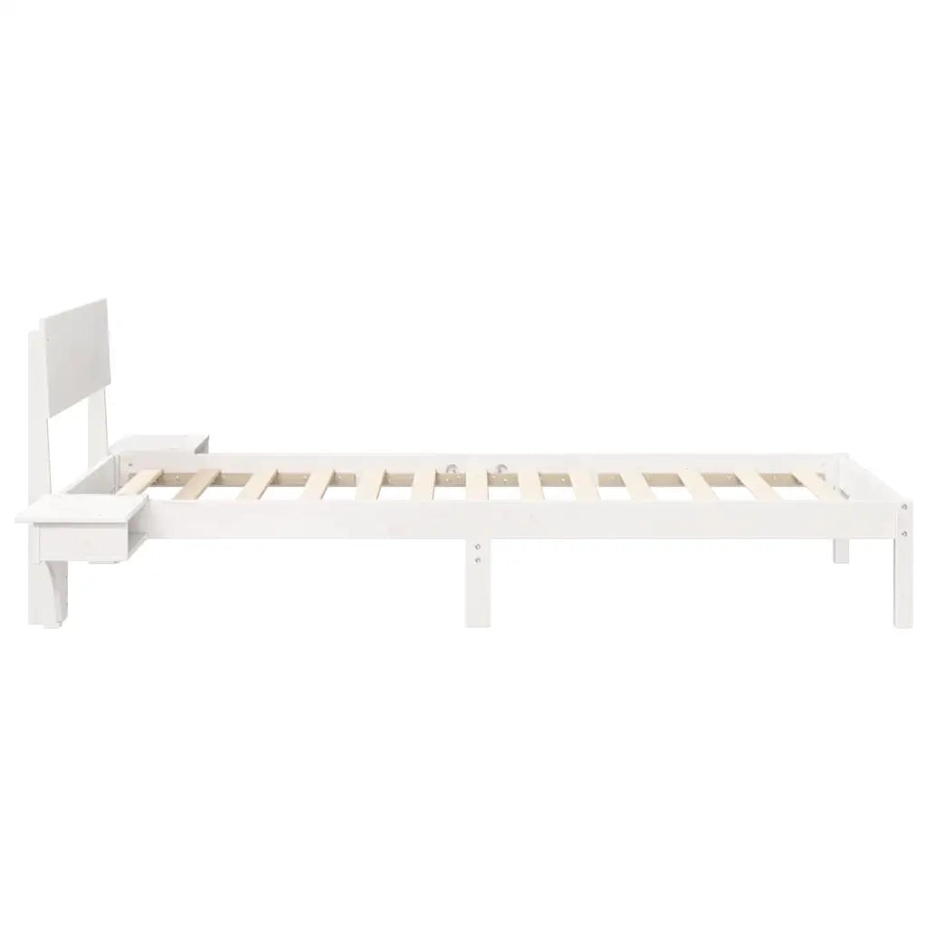 Struttura del letto Bianco 90 x 200 cm Pino massello 873464