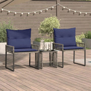 Set di Mobili da Esterno 7 pcs Grigio e Blu Navy polyrattan 42025158
