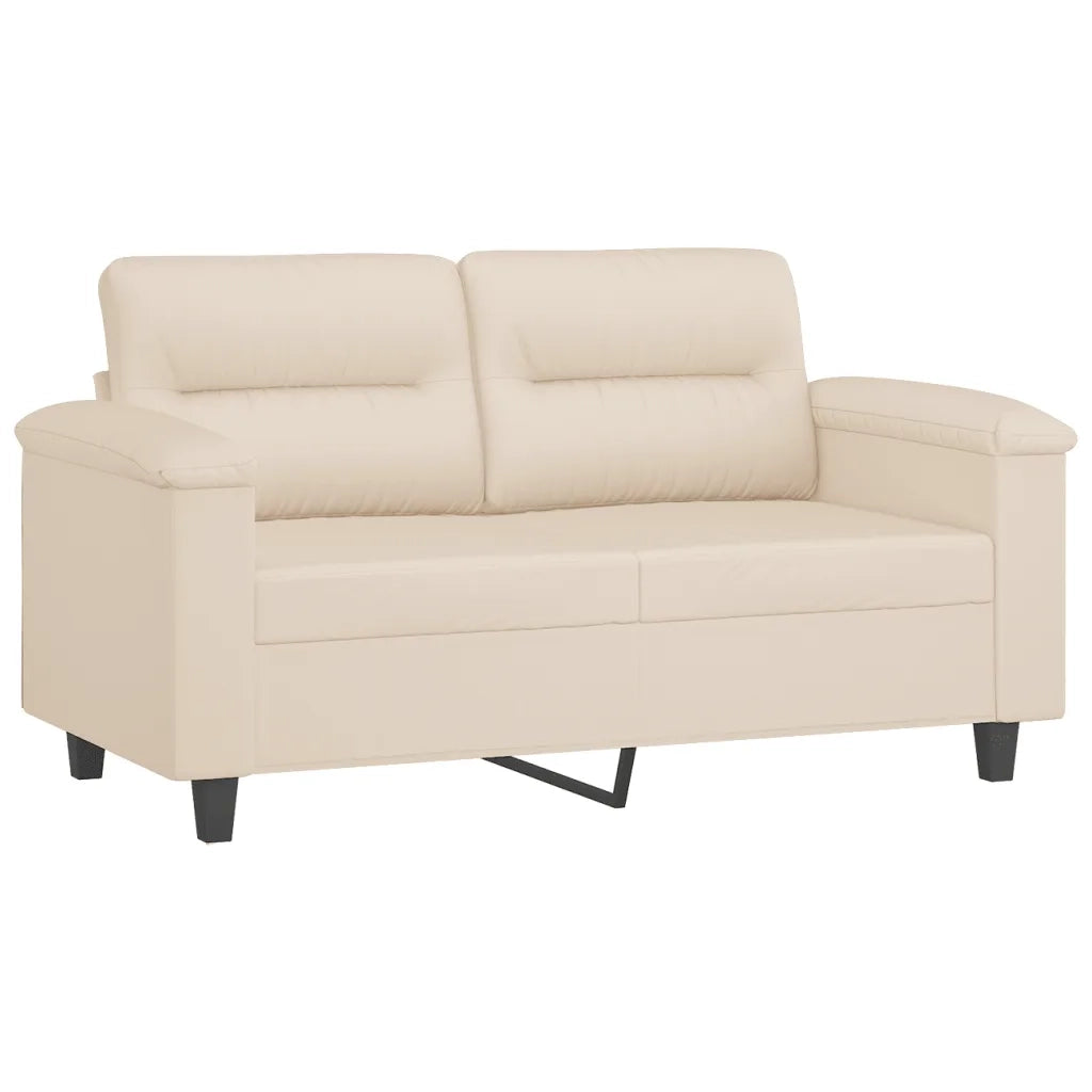 Set Divani 3 pz con Cuscini Beige in Tessuto Microfibra 3202337