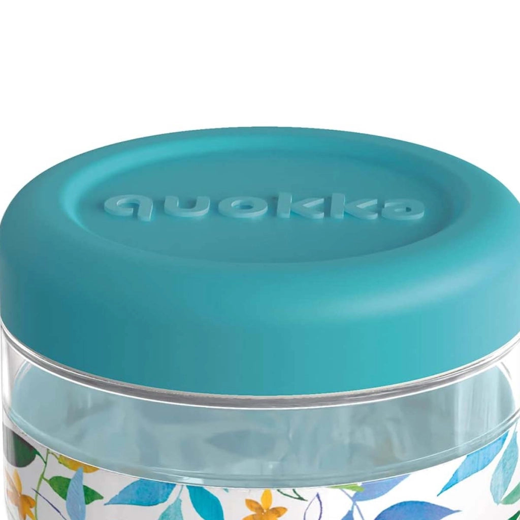 Contenitore Alimentare con Motivo Foglie d'Acquerello 500ml con Coperchio Multicolore Quokka