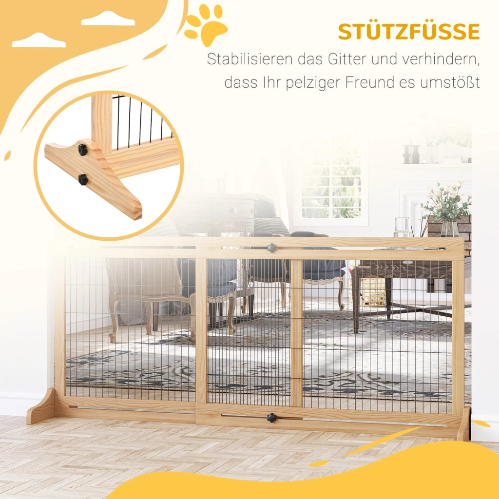 Cancello per Scale e Cani ¨C zephmum ¨C 180 cm Naturale e Nero