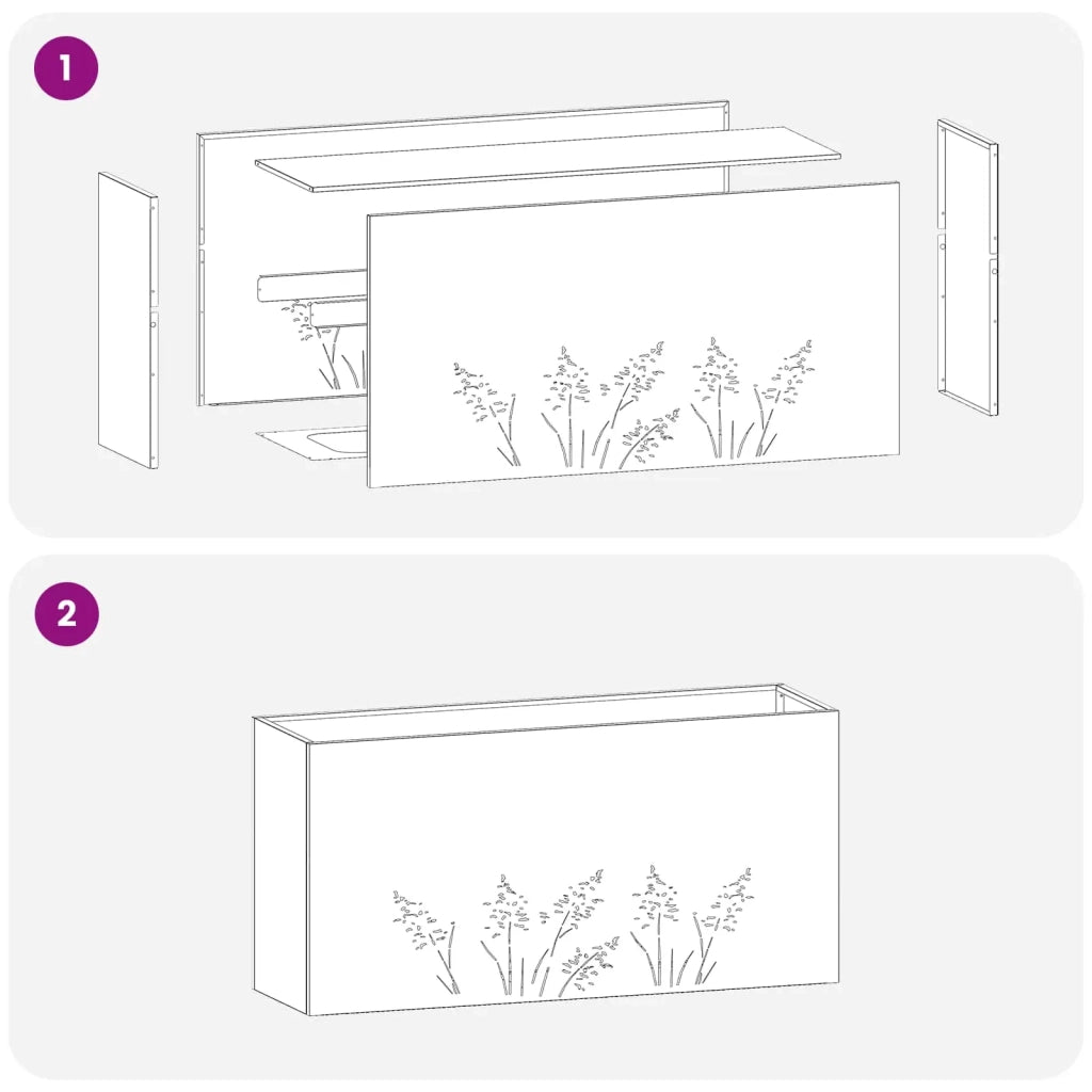 Vaso da giardino Bianco 100 x 20 x 49 cm 8005850