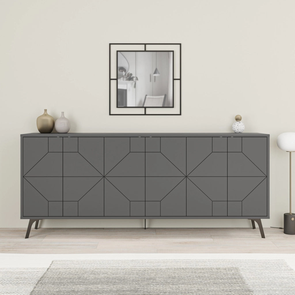 Credenza in legno "Dune" - 183 x 35 x 77 cm - Antracite