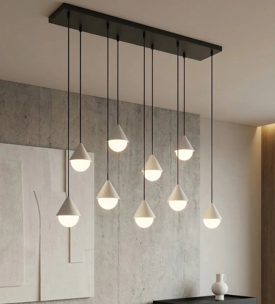 Lampada a sospensione GIRO bianco nero 9xG9 Emibig