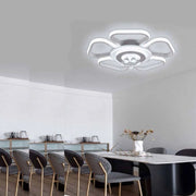 Trade Shop - Plafoniera Led 50w Forma Fiore Con Pendenti Moderna Luce 6500k 3000k 4000k C42-b -