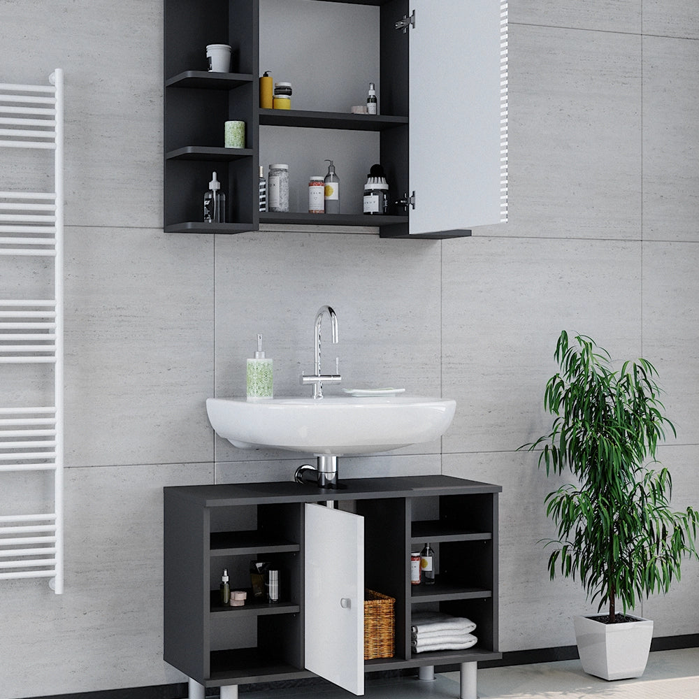 Vicco Set mobili bagno Antracite 2 parti