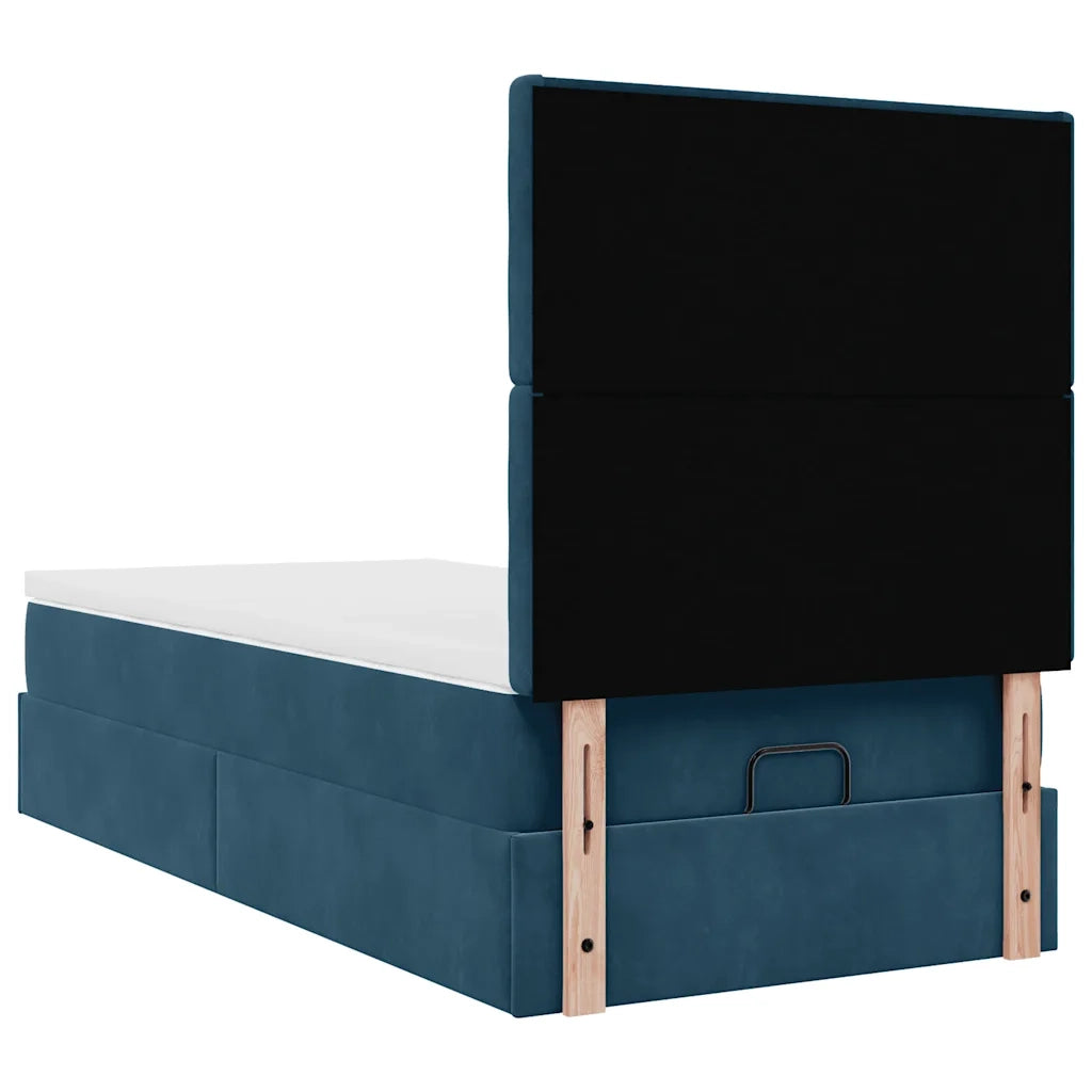 Struttura Letto Pouf con Materassi 90x190 cm in Velluto 3313587