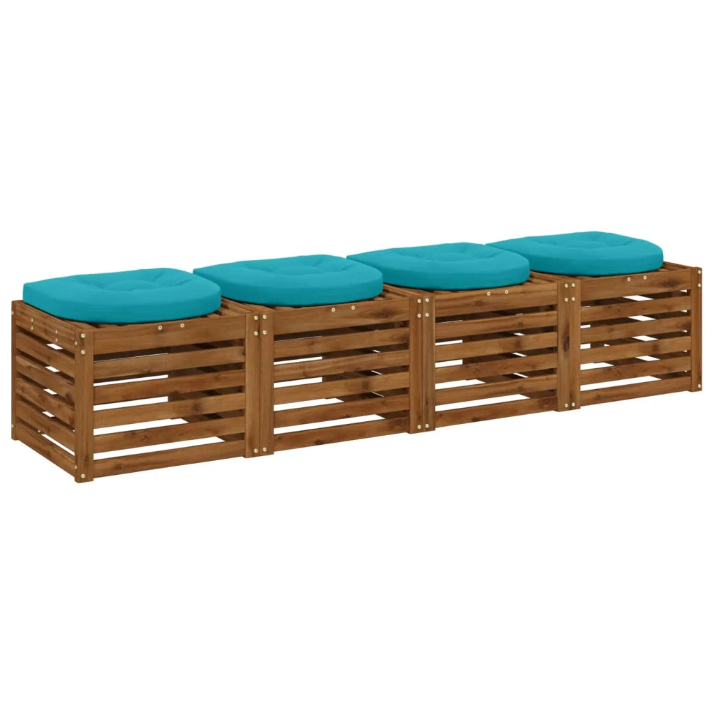 Cuscini per Sedia in 4 Pezzi 4 pz 100% Poliestere Turchese 945337
