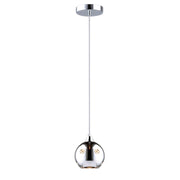 Lampada a sospensione Martin cromata vetro E14 Italux