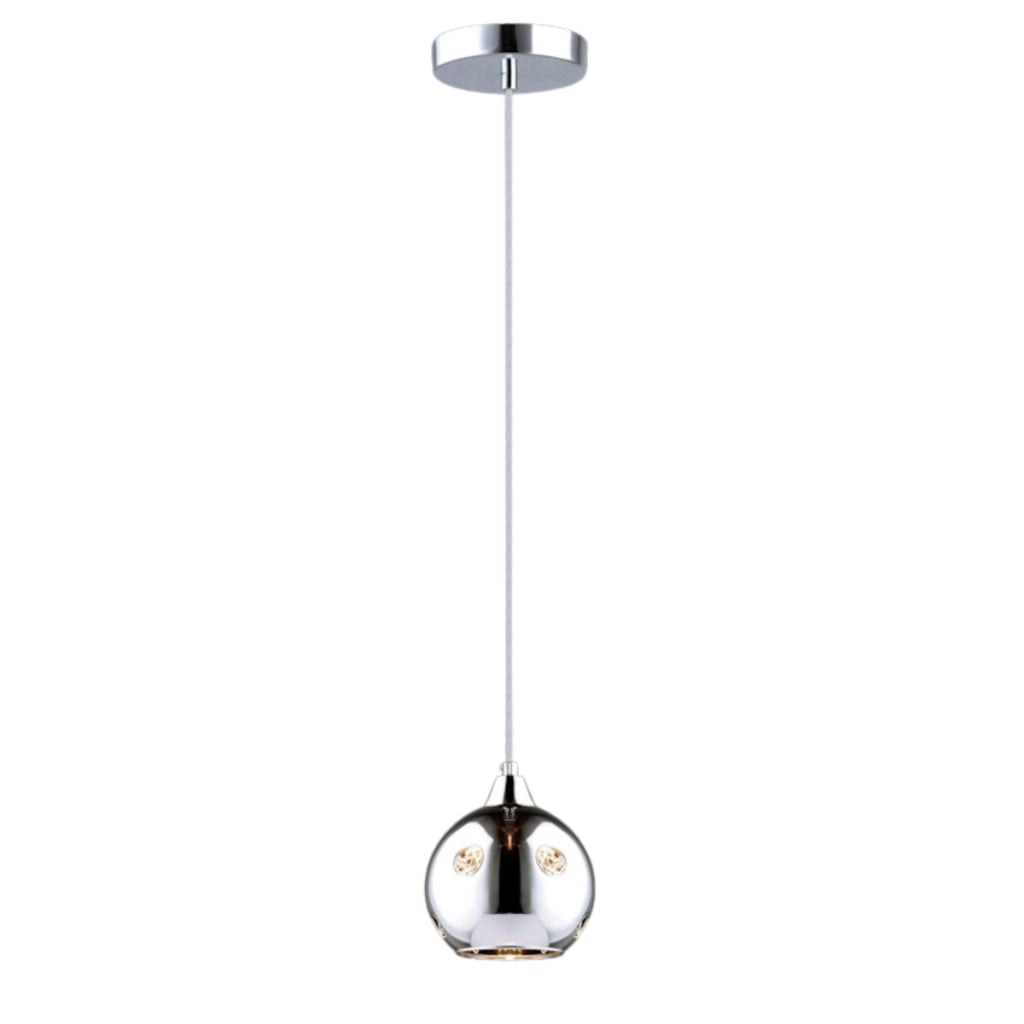Lampada a sospensione Martin cromata vetro E14 Italux
