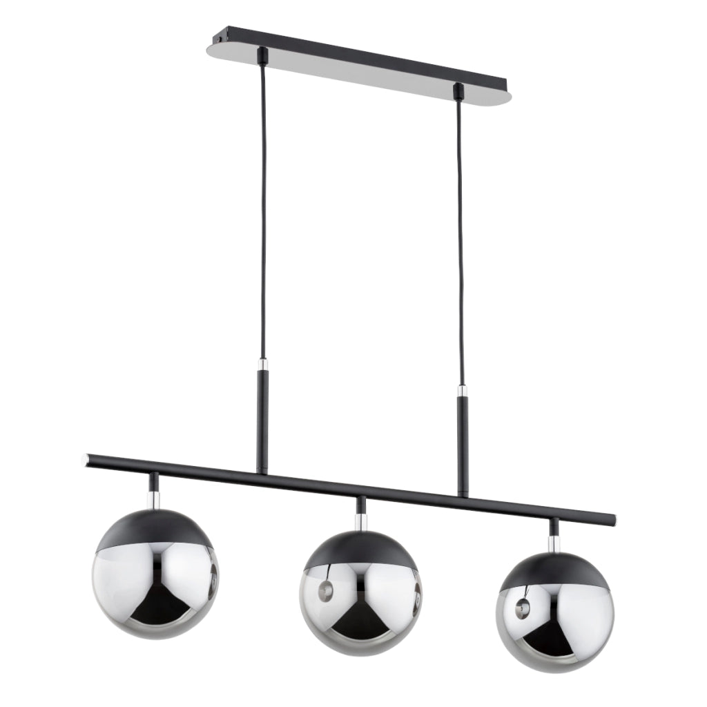 Lampada a sospensione minimal nero/argento 3xE14 Alfa FADO