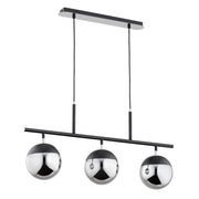 Lampada a sospensione minimal nero/argento 3xE14 Alfa FADO