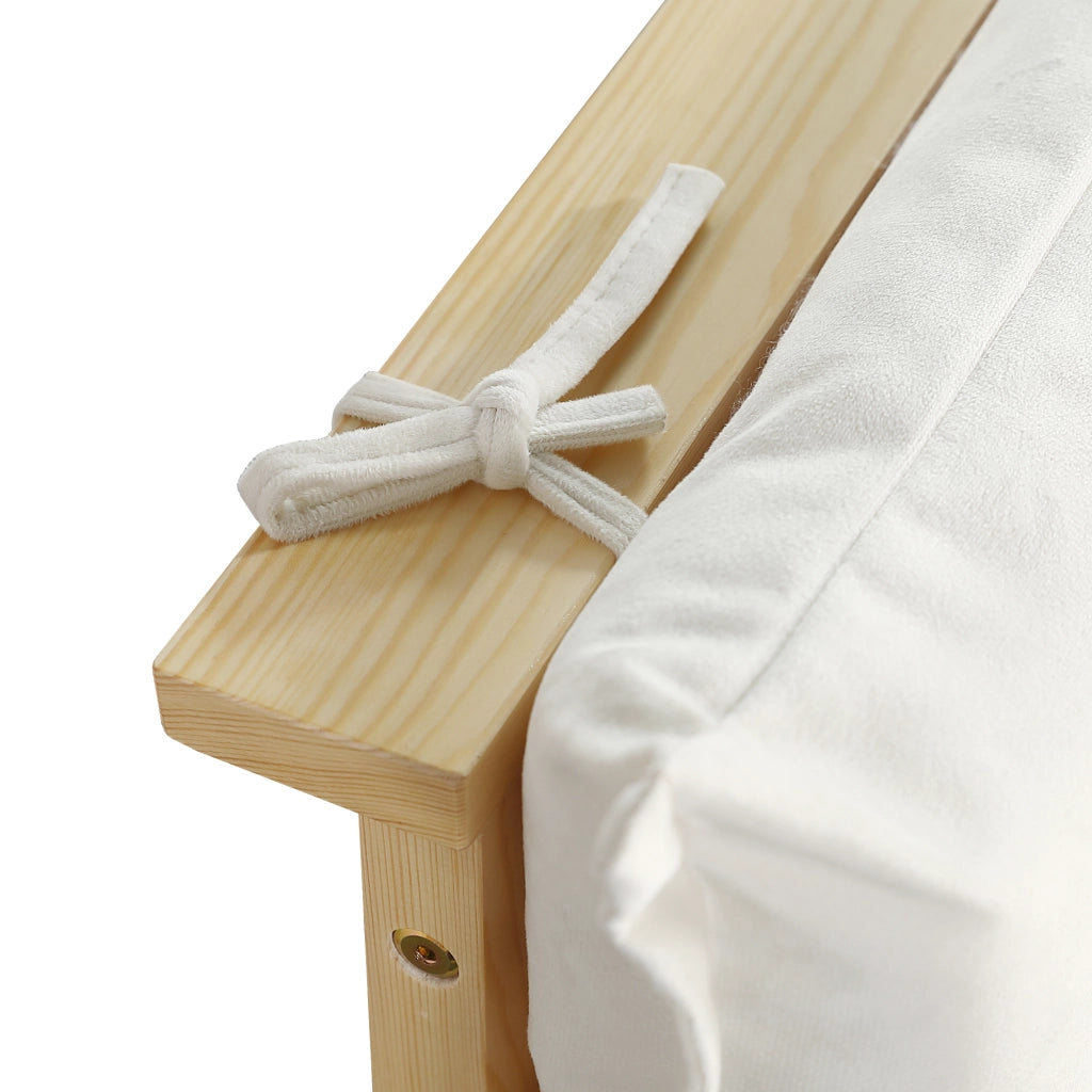 LETTO Imbottito 90x200 cm Naturale con schienale imbottito