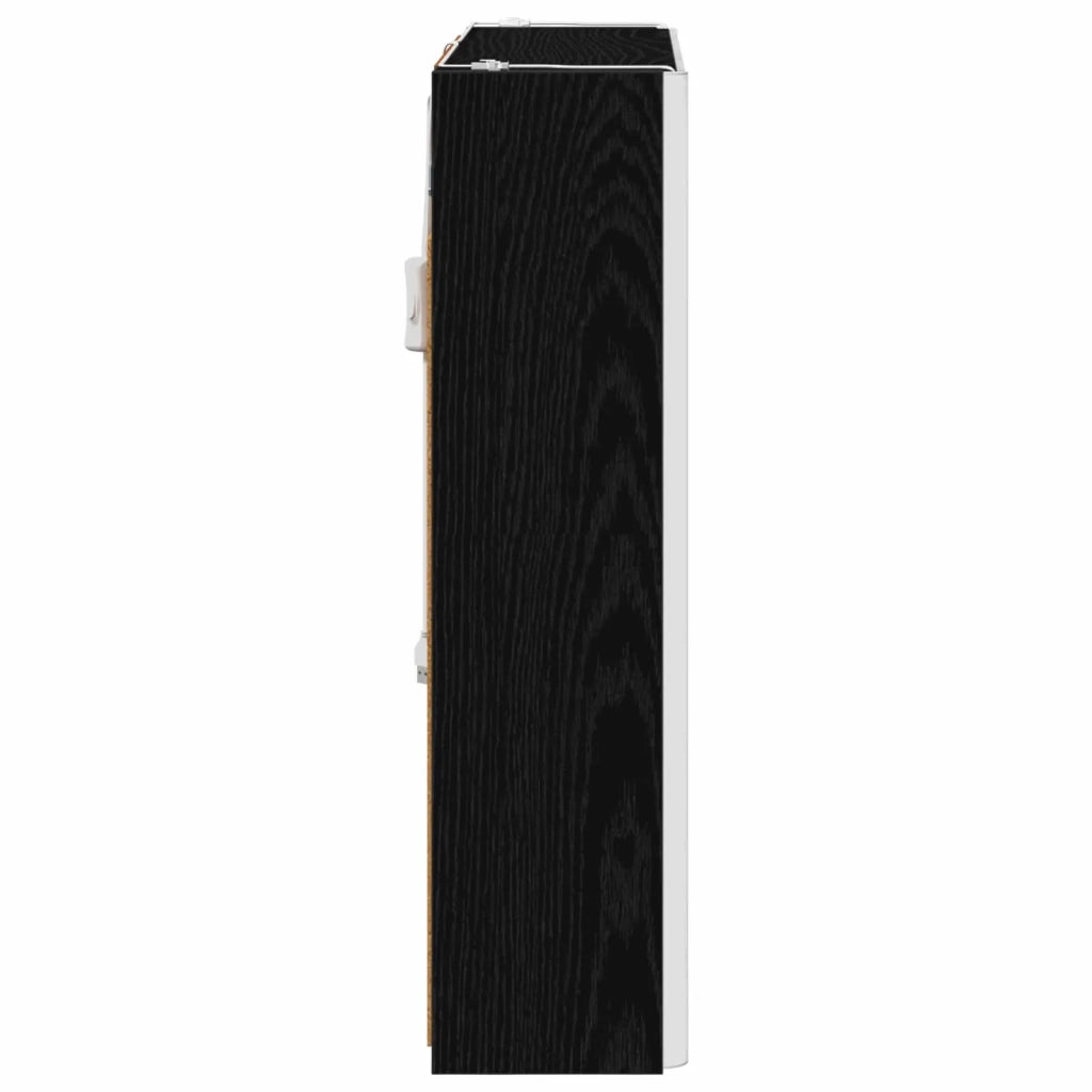 Mobiletto per specchio da bagno Rovere Nero 889248