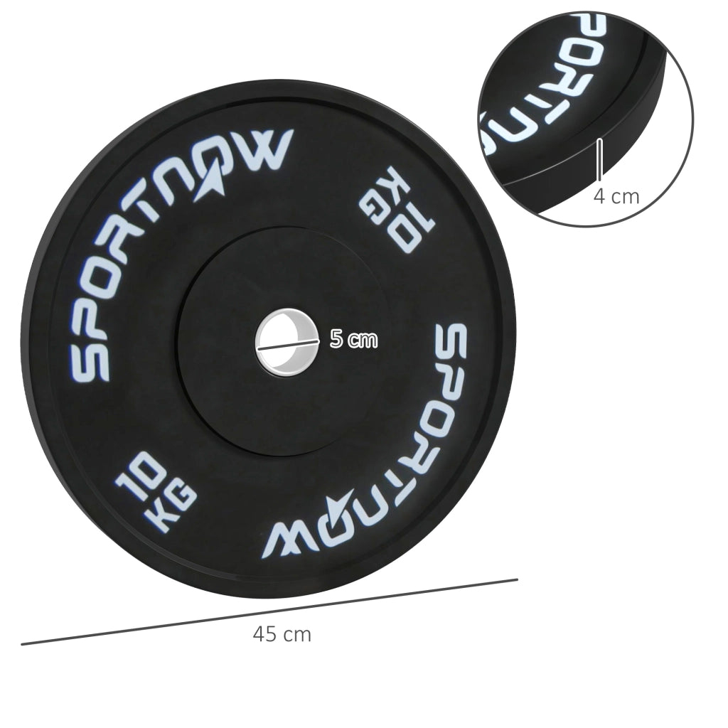 Dischi da 10kg per Bilanciere ¨C zephmum ¨C Set di 2, Nero, ?5cm