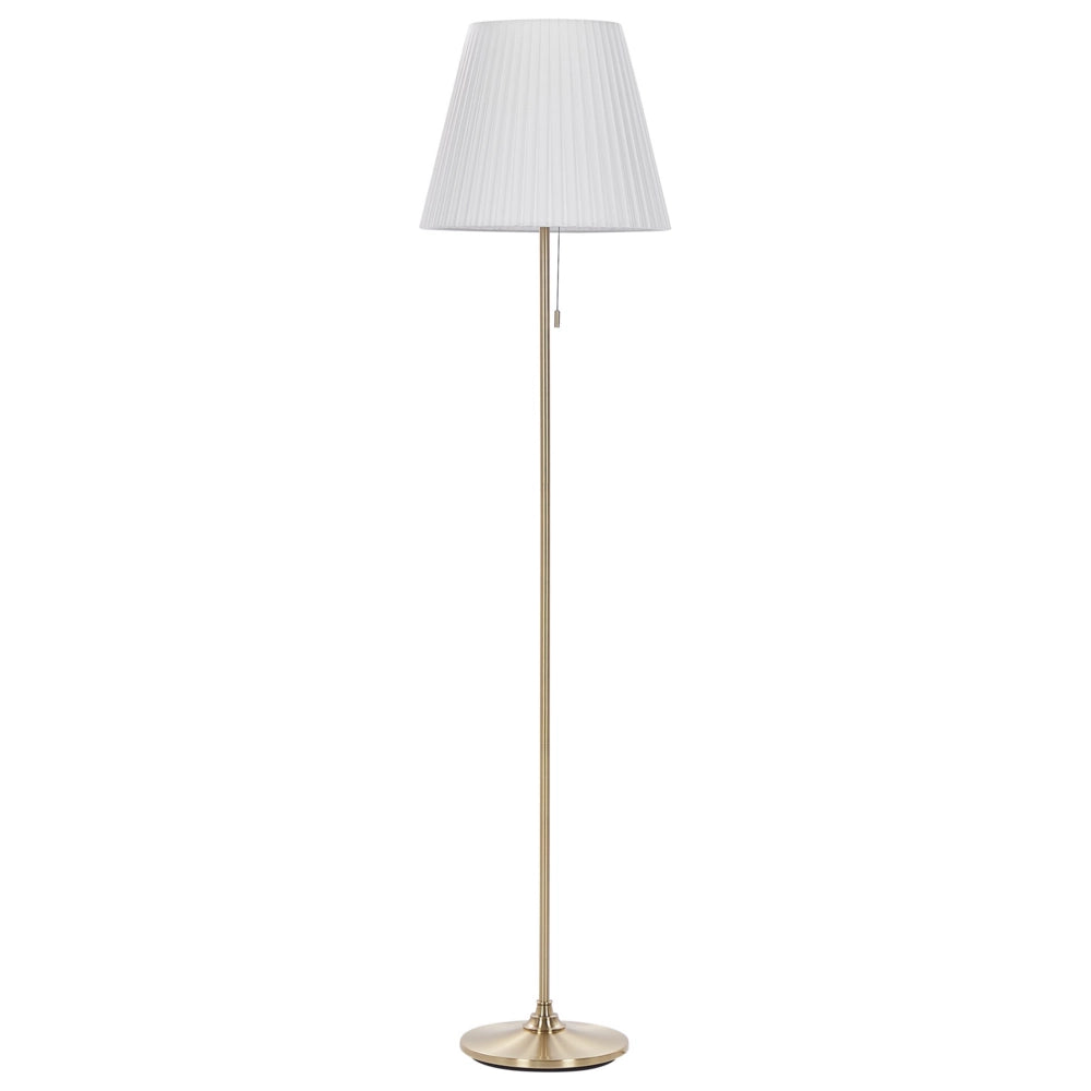Lampada da terra Ottone Bianco Poliestere Ferro 148 cm Impero Paralume Luce Camera da letto Soggiorno Retro Classico