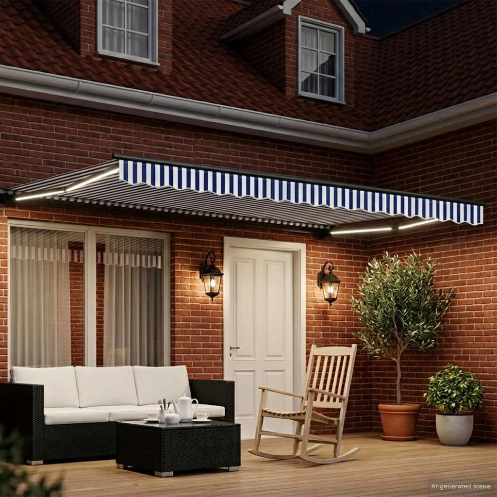 Cornice per Tenda Manuale con LED 4 × 3 m 3420838
