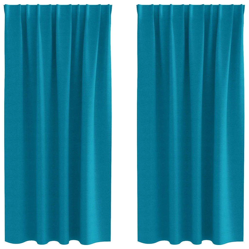 Tende Blackout con Anelli 2 pcs Turchese 175 x 140 cm 4107529