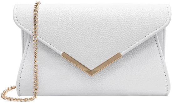Borsa a Tracolla per Donna in Pelle di Cuoio (Relief-White)