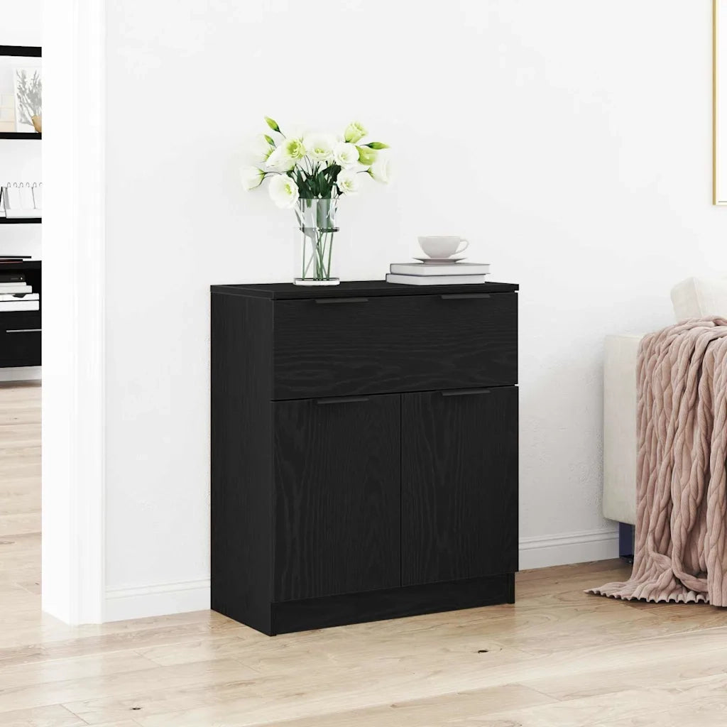Credenza Rovere Nero 60 x 30 x 70 cm Legno multistrato 862738