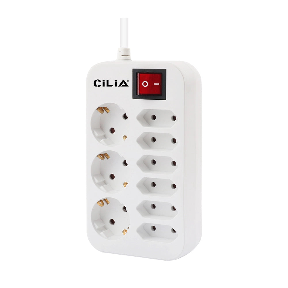 Ciabatta Elettrica 9 Prese con Interruttore ¨C zephmum ¨C Bianco