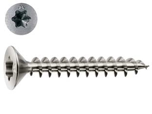 VITI PANEL-VIT TESTA SVASATA PIANA TORX ACCIAIO CHROMITING- - ø mm.5x60 - 200 pezzi MUSTAD
