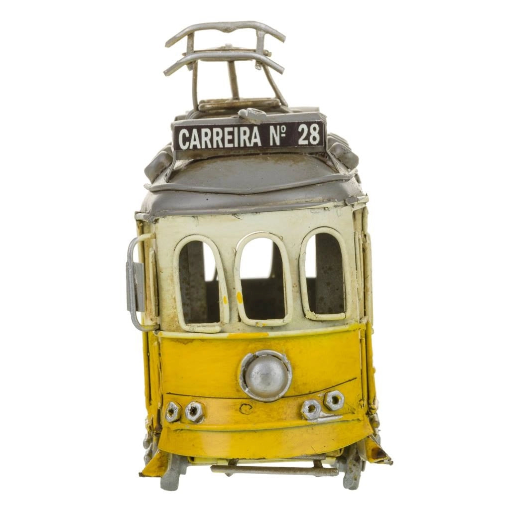 Tram in metallo giallo 16,5x5,2x9,5h