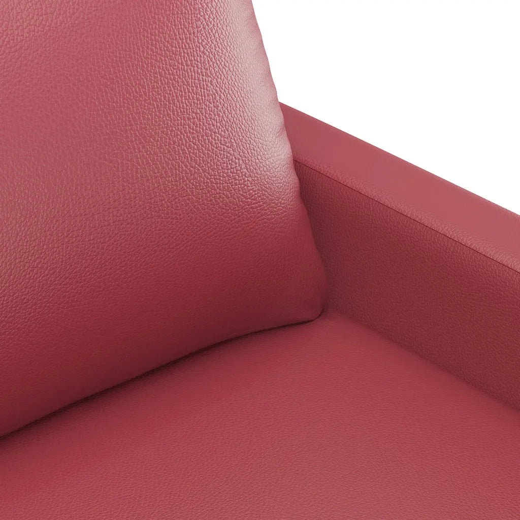 Divano a 2 Posti Rosso Vino 120 cm in Similpelle 359135