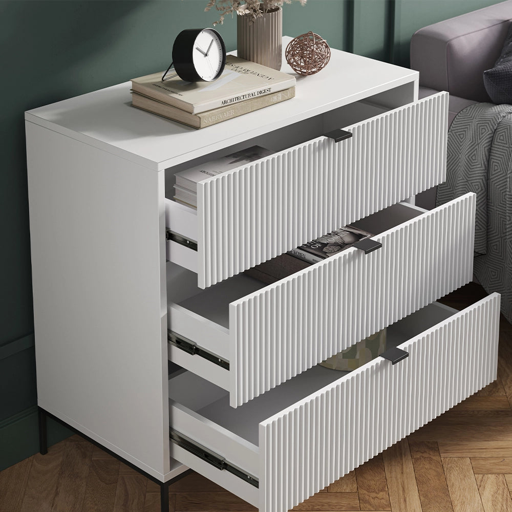 Vicco Cassettiera Bianco 42 x 81.2 cm con 3 cassetti