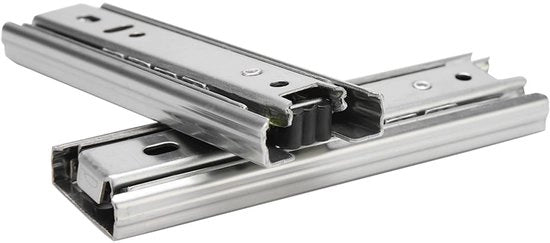 Set di guide laterali 30,5 cm - Pacco da 2 - Estensione totale - Acciaio galvanizzato - Adatto per armadi cucina - Installazione semplice - Guida laterale