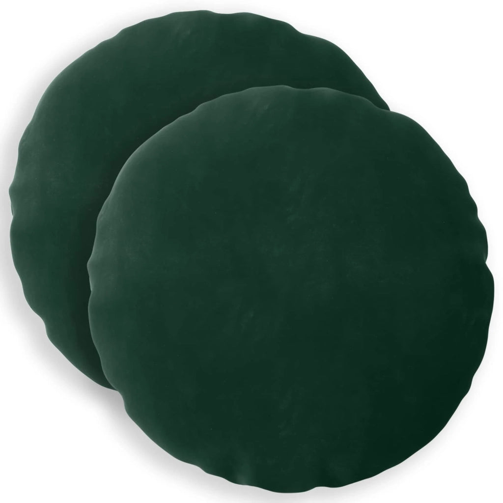 Federa 2 pcs HEERLEN Verde Scuro Ø 50 cm Velluto 922539
