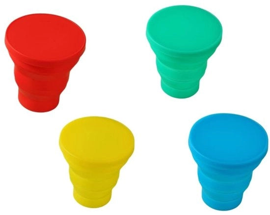 Set di 4 Bicchieri Collaudabili in Silicone - 170 ml - Bicchieri per Viaggio Reutilizzabili - Sicuri per l'Alimentazione - Flessibili e Sostenibili