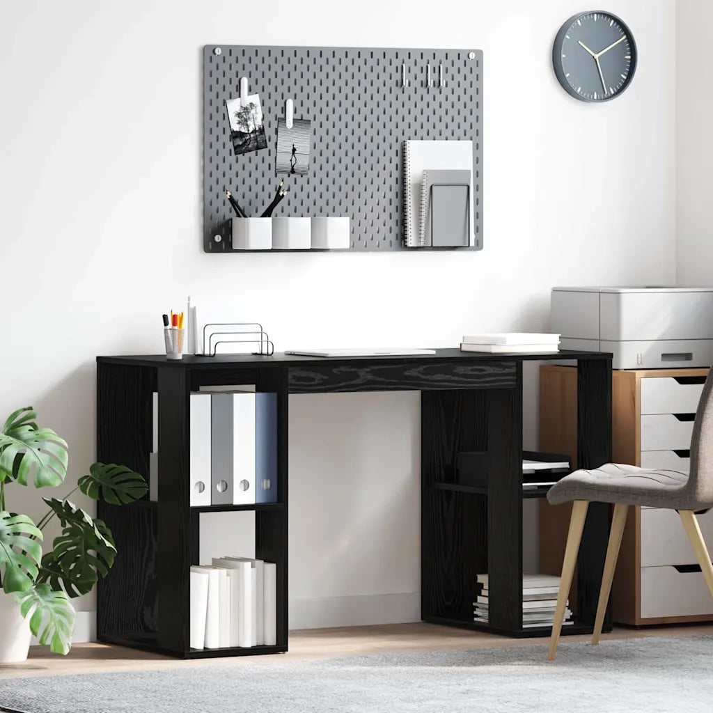 Scrivania Rovere Nero 130 x 50.5 x 75 cm Legno multistrato 869499