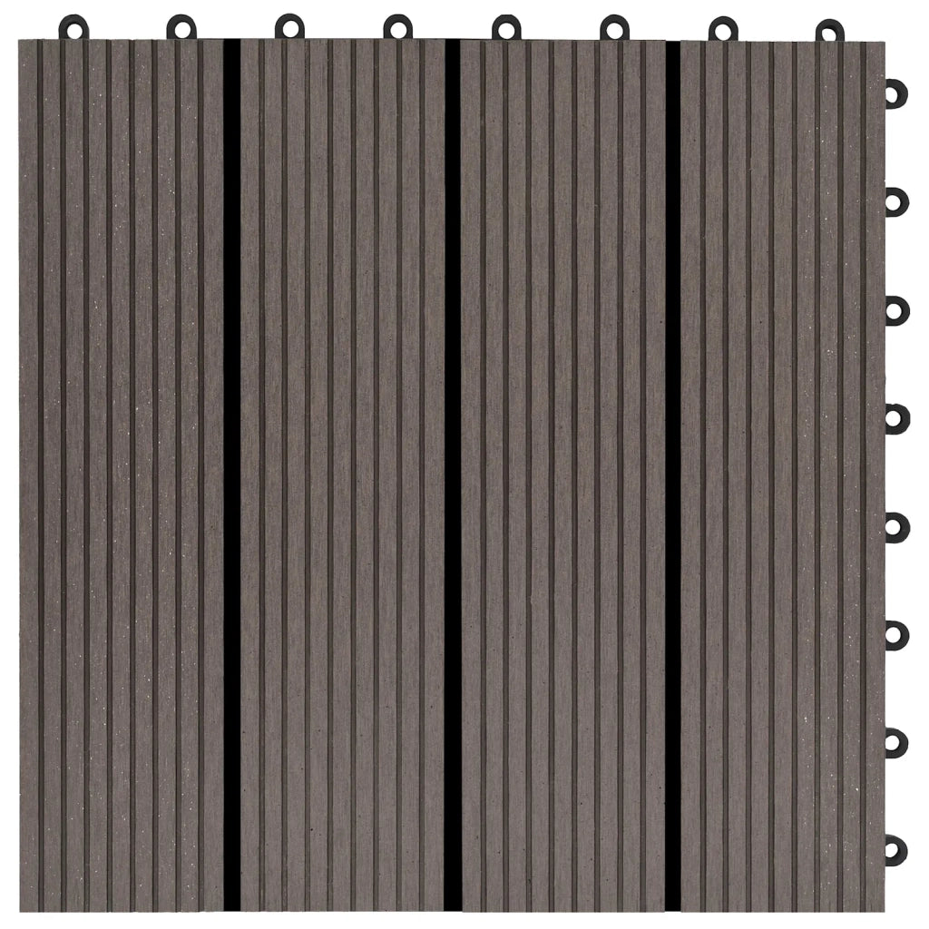 Piastrella per Decking 22 pcs Marrone Scuro 30 x 30 cm WPC 3444833