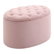 Pouf Contenitore Imbottito in Velluto ¨C Zephmum ¨C Rosa