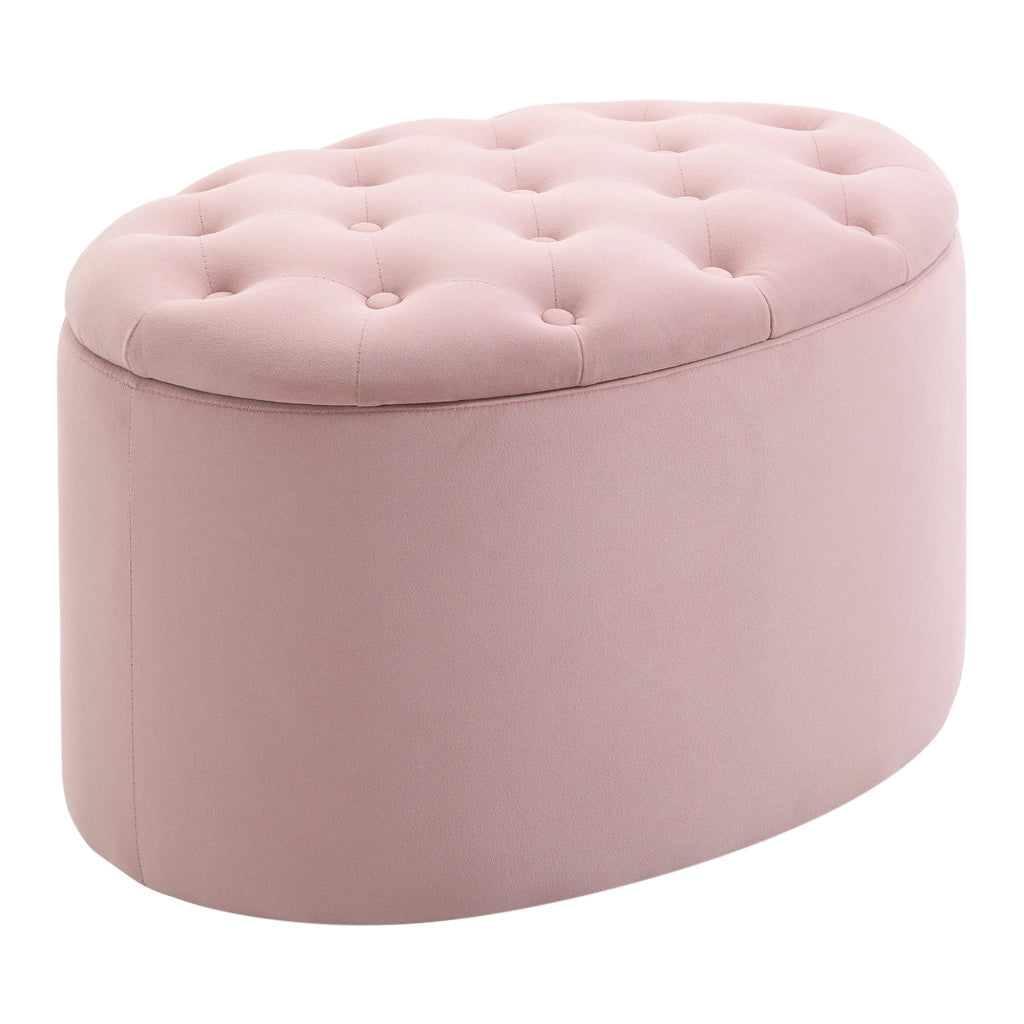 Pouf Contenitore Imbottito in Velluto ¨C Zephmum ¨C Rosa