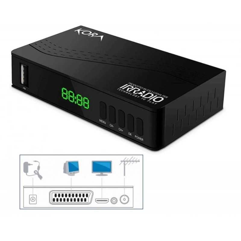 DECODER DIGITARE TERRESTRE DVB-T2 TELECOMANDO FULL HD IRRADIO - UNIVERSALE