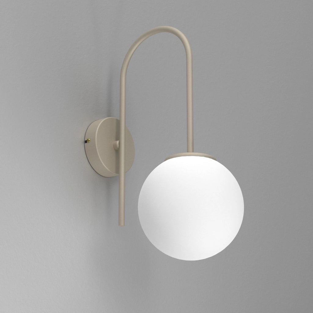 Applique da parete Cambridge beige sfera bianca E14 Luminex