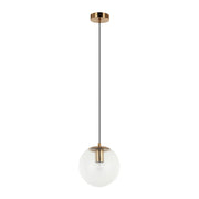 Lampada a sospensione Sarpo Italux ottone vetro E27