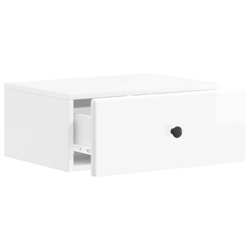Mobiletto da notte a muro 2 pcs Bianco Lucido 49 x 34,5 x 20 cm 899134