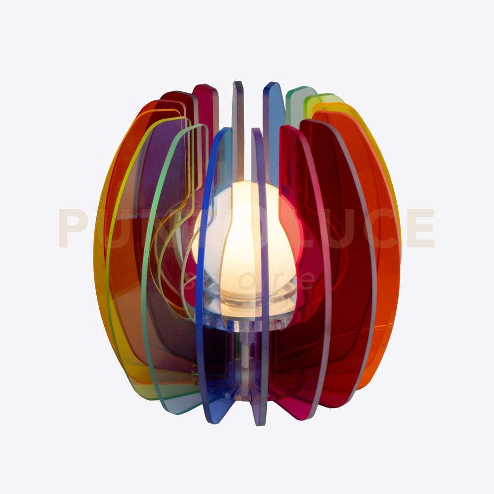 LAMPADA PICCOLA IRIDE IN CRISTALLO ACRILICO 1 LUCE ATTACCO E14 MULTICOLOR