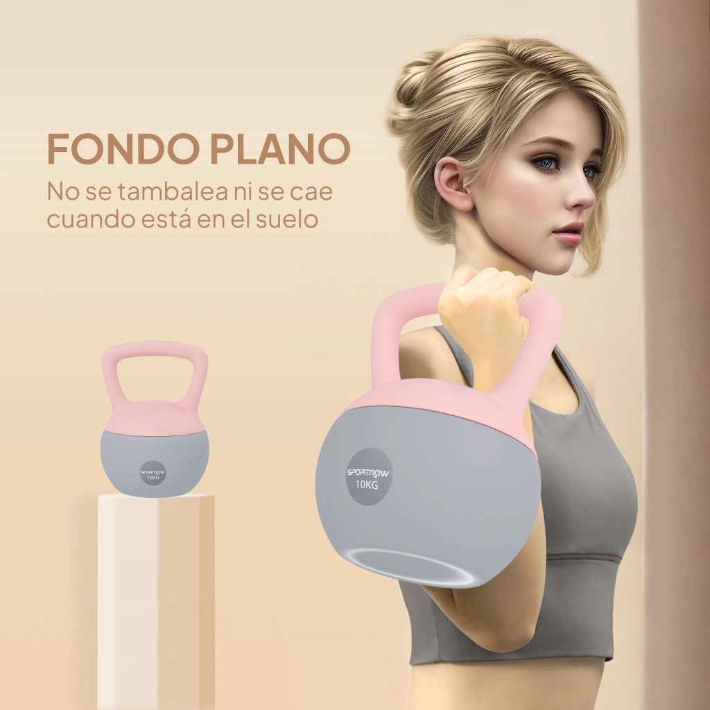 Kettlebell 10 kg ¨C Minimal ¨C Rosa e Grigio 21x21x30 cm