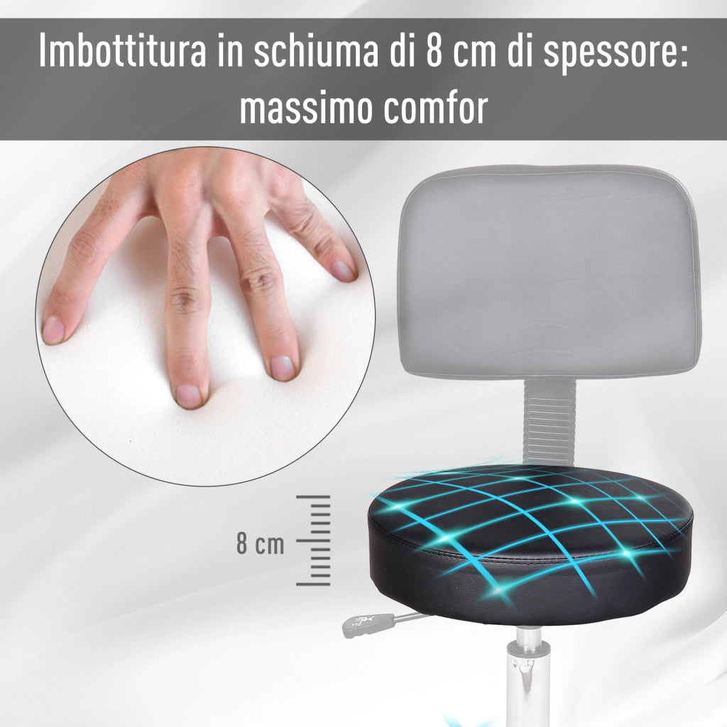 Sedia da pranzo girevole in similpelle ¨C Zephmum ¨C Nero