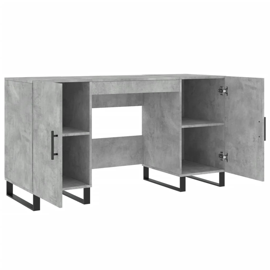 Scrivania tavolo postazione di lavoro mobile per computer studio 140 x 50 x 75 cm legno ingegnerizzato grigio 02_0023841